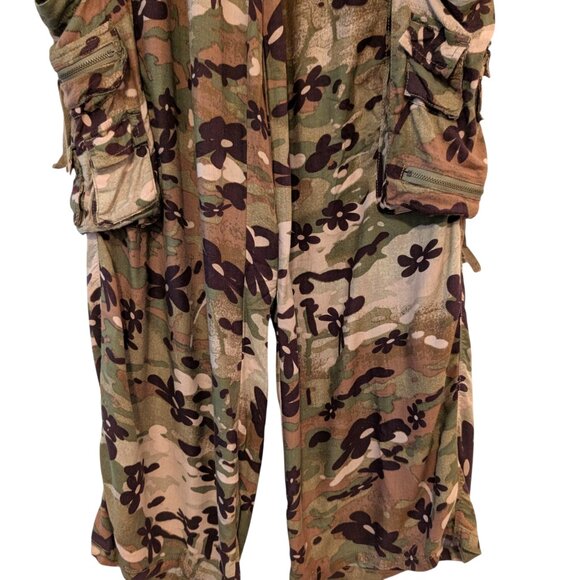 Urban Outfitters Womens Sz S Floral Camo Cargo Utility Drawstring Viscose Pants - Picture 6 of 11